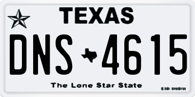 TX license plate DNS4615
