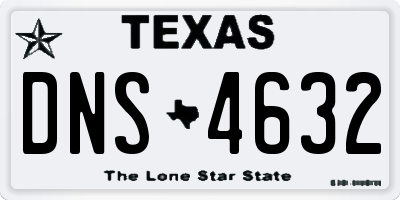 TX license plate DNS4632