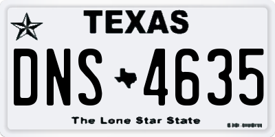 TX license plate DNS4635