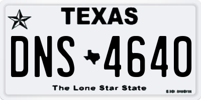 TX license plate DNS4640
