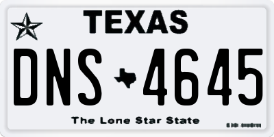 TX license plate DNS4645