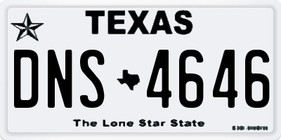 TX license plate DNS4646