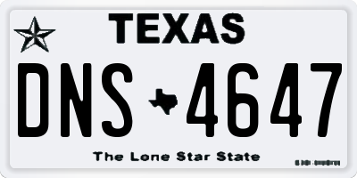 TX license plate DNS4647
