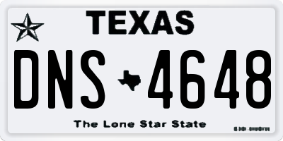 TX license plate DNS4648