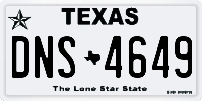 TX license plate DNS4649