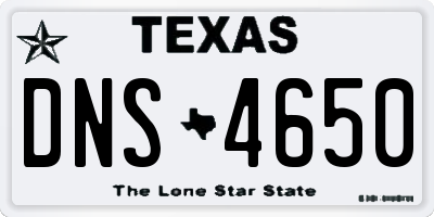 TX license plate DNS4650