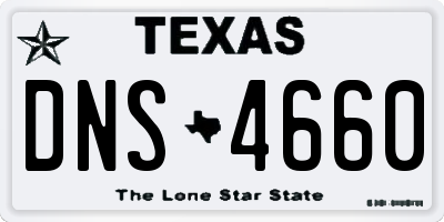 TX license plate DNS4660