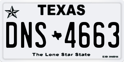 TX license plate DNS4663
