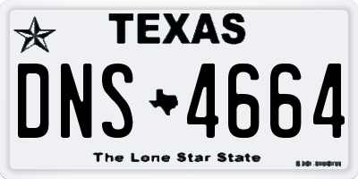 TX license plate DNS4664