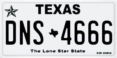 TX license plate DNS4666