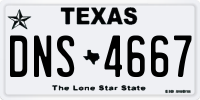TX license plate DNS4667