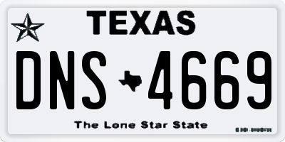 TX license plate DNS4669