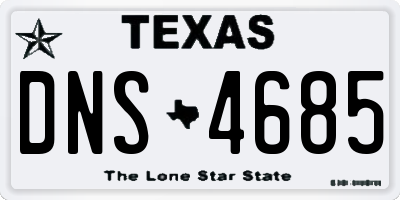 TX license plate DNS4685