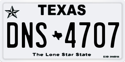 TX license plate DNS4707