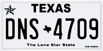 TX license plate DNS4709
