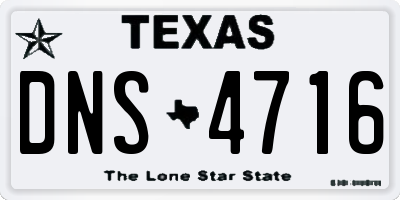 TX license plate DNS4716