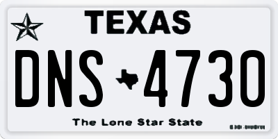 TX license plate DNS4730