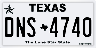 TX license plate DNS4740