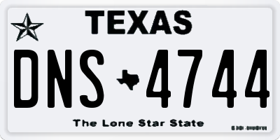 TX license plate DNS4744