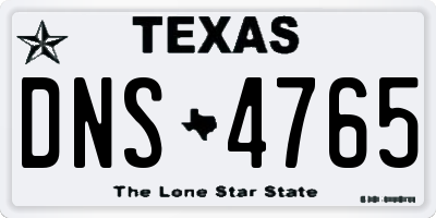 TX license plate DNS4765