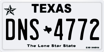 TX license plate DNS4772