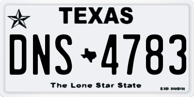 TX license plate DNS4783