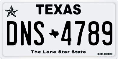 TX license plate DNS4789