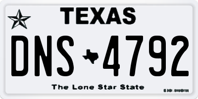 TX license plate DNS4792