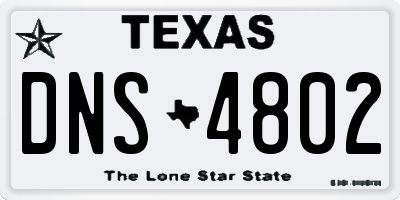 TX license plate DNS4802