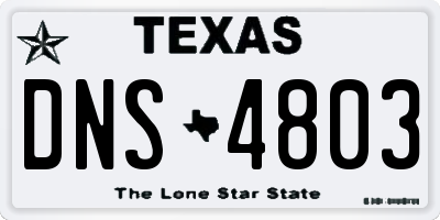 TX license plate DNS4803