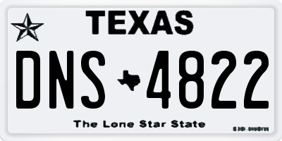 TX license plate DNS4822
