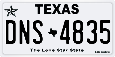 TX license plate DNS4835