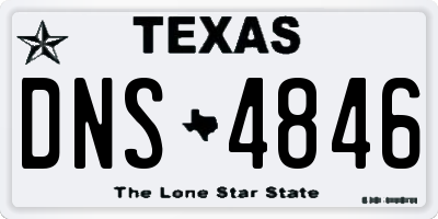 TX license plate DNS4846