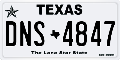TX license plate DNS4847
