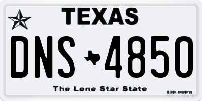 TX license plate DNS4850