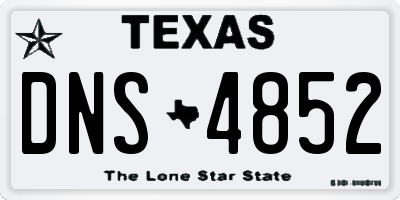 TX license plate DNS4852