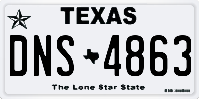 TX license plate DNS4863