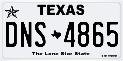 TX license plate DNS4865