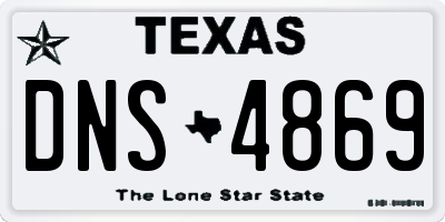 TX license plate DNS4869