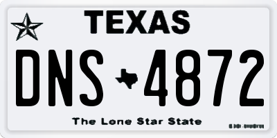 TX license plate DNS4872