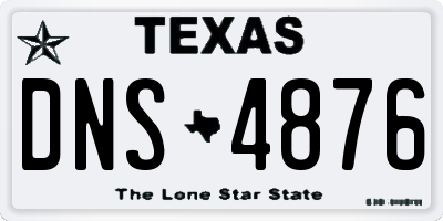 TX license plate DNS4876