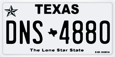 TX license plate DNS4880