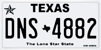 TX license plate DNS4882