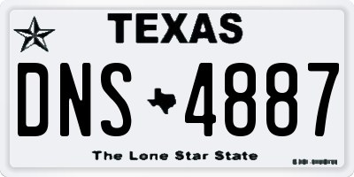 TX license plate DNS4887