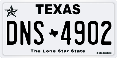 TX license plate DNS4902