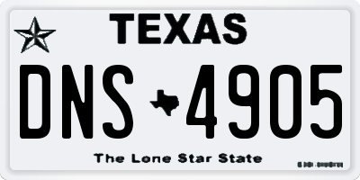 TX license plate DNS4905