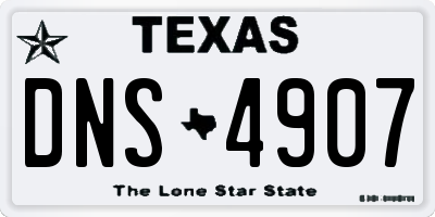 TX license plate DNS4907