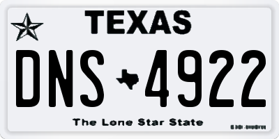 TX license plate DNS4922