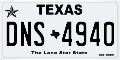 TX license plate DNS4940