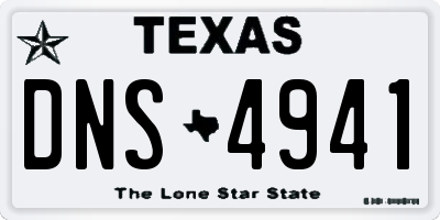 TX license plate DNS4941